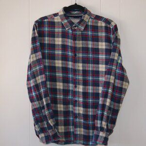 Denim & Flower || Men's Red & Blue Flannel Shirt || Size L